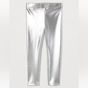 H&M Girls Leggings Silver NWT
